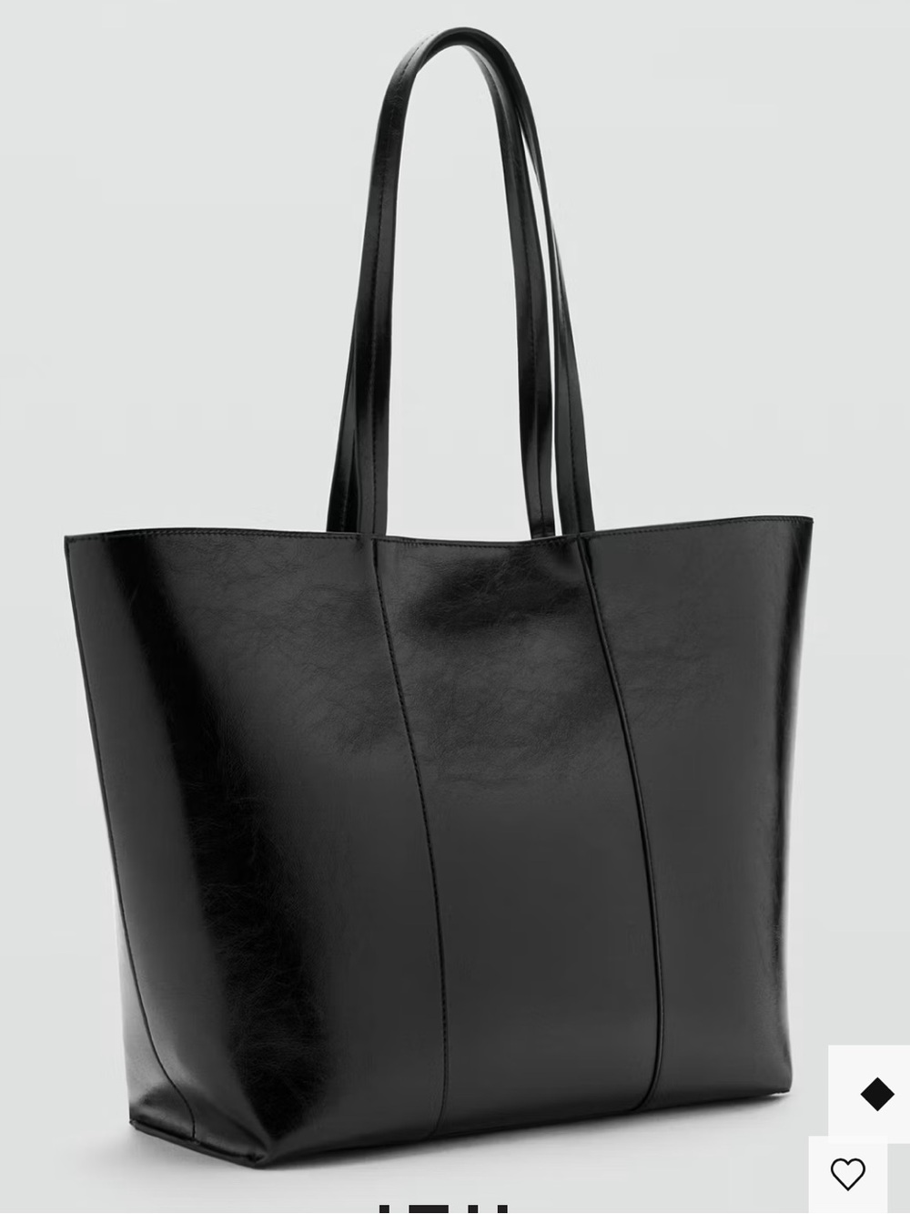 Mango Black Glossy Patent Tote LARGE SHOPPER BAG 1342